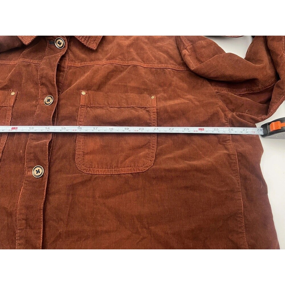 Anthropology Pilcro Burnt Orange Corduroy Duster Small Oversized Boho Lagenlook - Picture 4 of 13